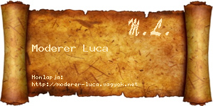 Moderer Luca névjegykártya